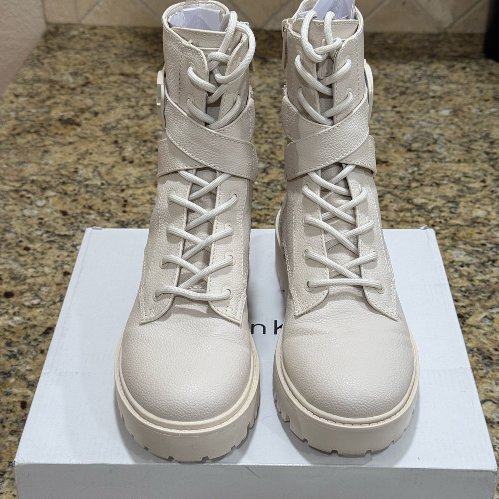 Women's Cream Ankle Boots
